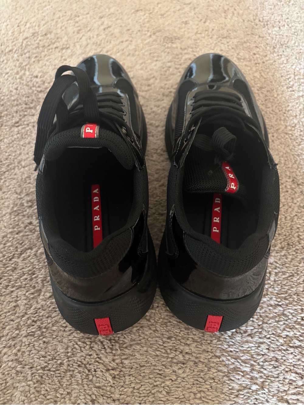 Prada Black Patent Low-Top Sneakers - Picture 3 of 5